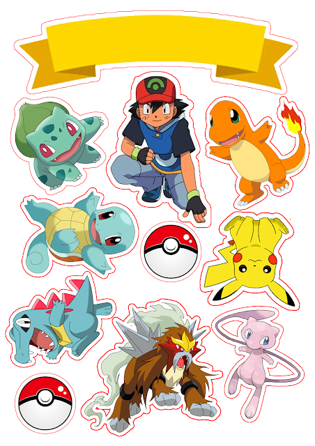 Pokemon Free Printable Cake Toppers.