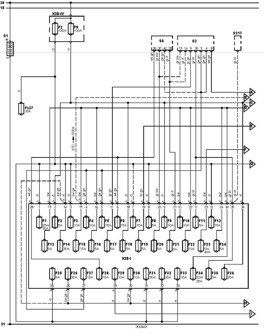 power distribution-interior fuse-Volkswagen Transporter 2  