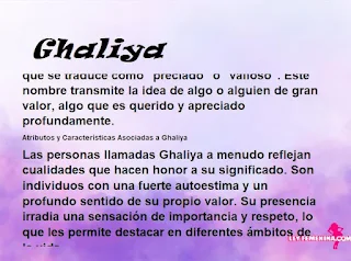 significado del nombre Ghaliya