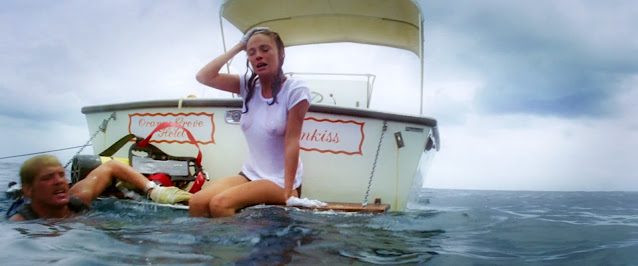 Jacqueline Bisset on the stern of Sunkiss