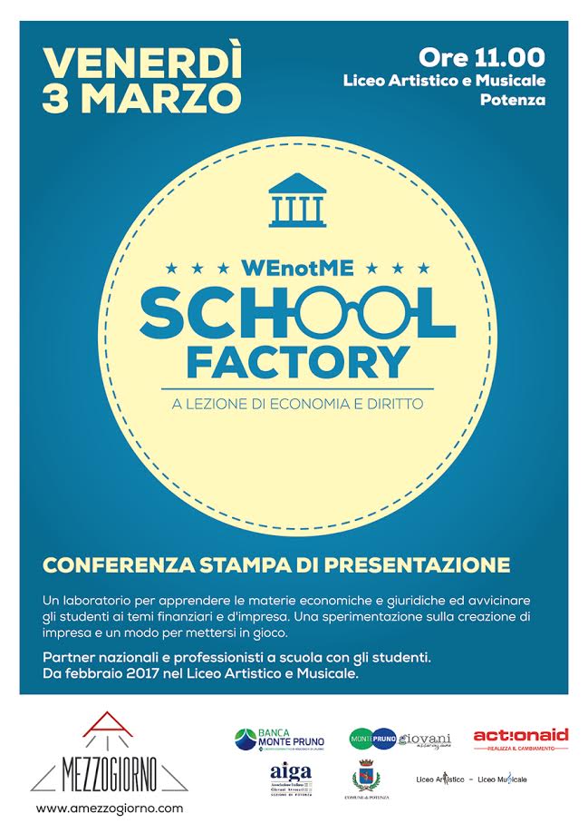 School Factory, a Potenza lezioni di economia e diritto al liceo