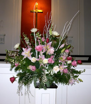 The altar arrangement done by