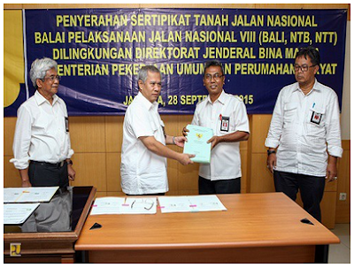 372 Sertifikat Tanah Jalan Nasional di Provinsi Bali, NTB, NTT Diterima Bina Marga