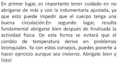 Ejercicios en invierno