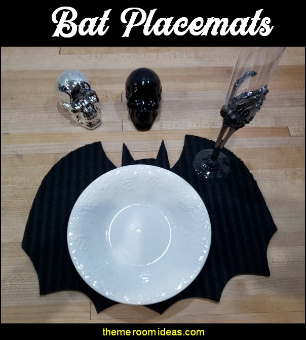 Bat Placemats gothic kitchenware halloween decorations Vampire Goth Halloween Dinner table