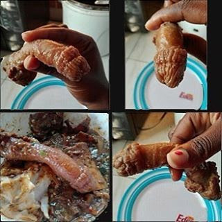 Lady served a penis-like meat at a chop bar in Ghana