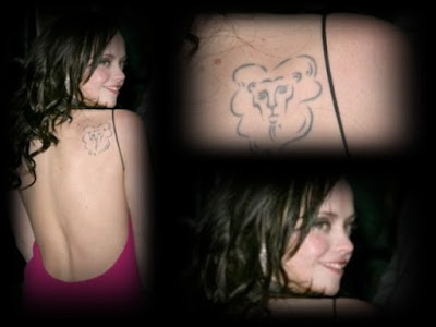 Christina Ricci. Christina told the New York Daily News of her tattoo 