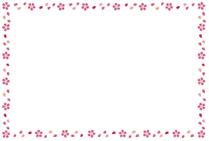 春のフレーム「桜吹雪」横