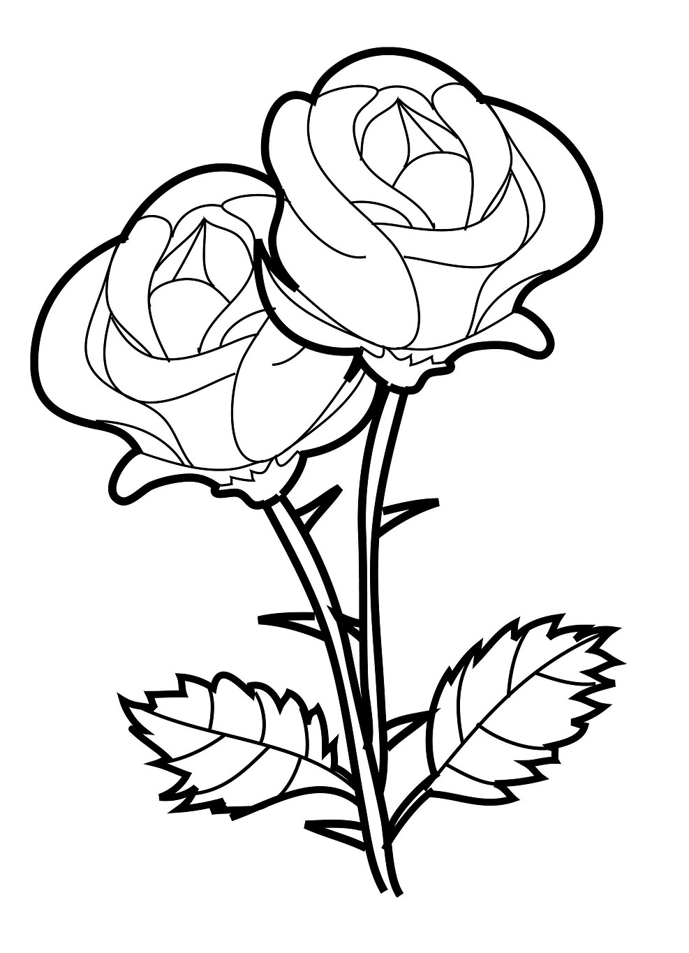 Gambar Sketsa Bunga Mawar Hitam Putih Garlerisket