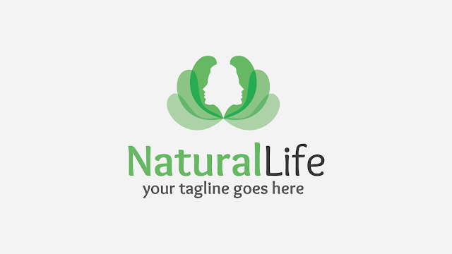 naturallife free business logo design template human green vert