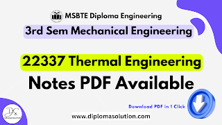 22337 Thermal Engineering Notes PDF | MSBTE Mechanical 3 Sem All Units Notes PDF