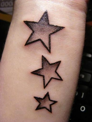 Women Hand With 3 Star Tattoos, 3 Star Tattoos On Women Hand, 3 Stars Designs Of Tattoo For Women, Quality 3 Star Designs On Women Hand Tattoos, Women, 