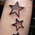 3 Star Black Tattoo Designs For Women Hand