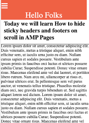 How to hide AMP sticky header and footer on scroll | amp-fx-collection