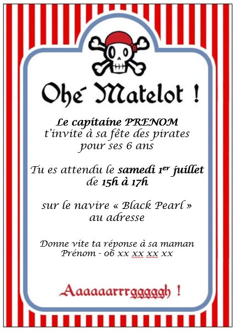 Agencer Et Mijoter Diy Anniversaire Pirates 6 Ans