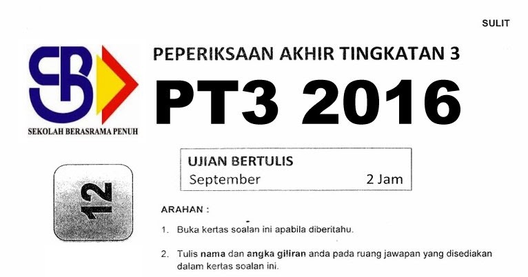 Koleksi Soalan Percubaan PT3 2016 dan Jawapan