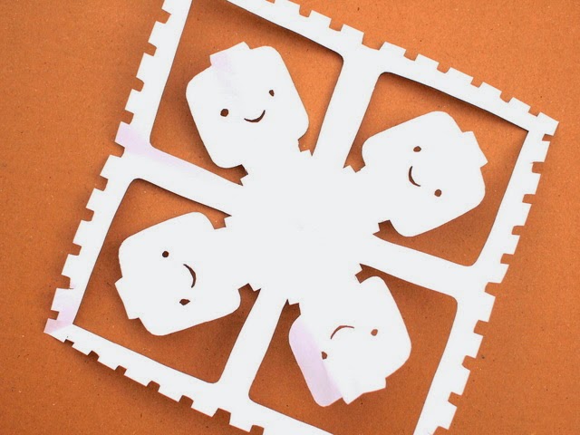 how to cut lego face snowflakes