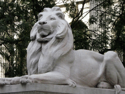 New York Public Library Lions Patience and Fortitude Animated Gif