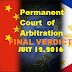 Ruling on PH arbitration case vs CHINA to be released on July 12