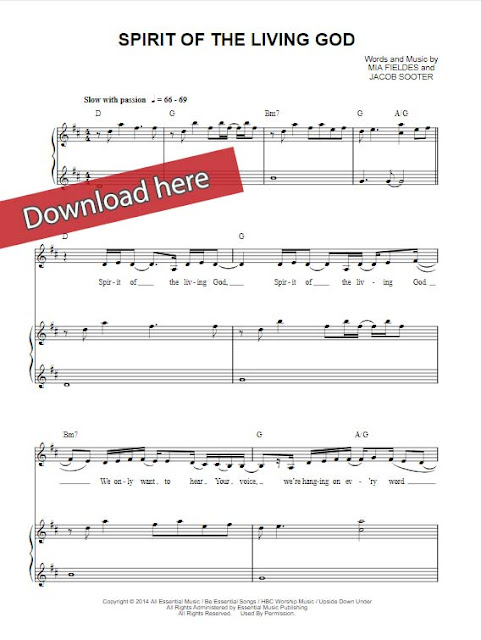 meredith andrews, spirit of the living God, piano sheet music notes, chords, download, keyboard, voice, vocals, backup, klavier noten