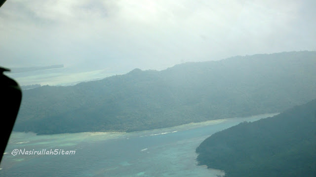 Daratan Karimunjawa dari atas pesawat