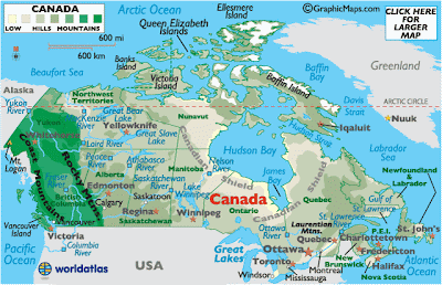 Peta Geografi Kanada
