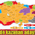 İl ve ilçelerde kazanan adayların listesi.