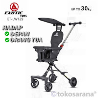 Kereta Dorong Bayi Exotic ET-LW129 Up To 30kgs Reversible Backrest Safety Guardrail w Cross Strap Extra Headrest Magic Stroller