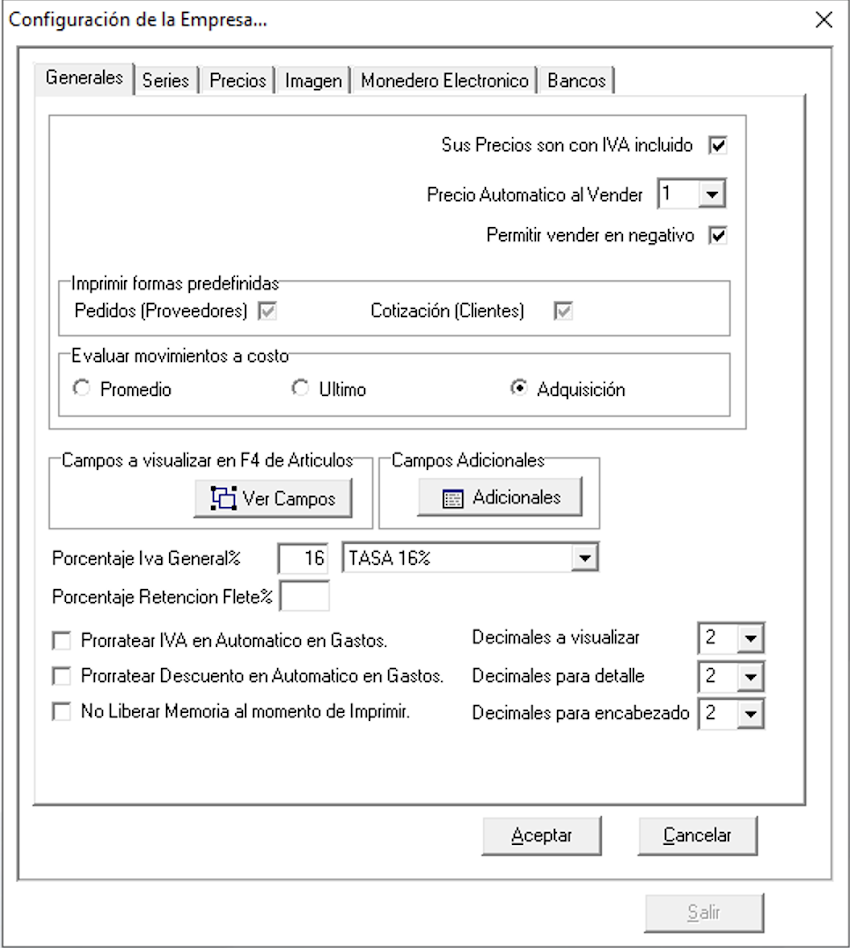 Configuracion de la Empresa