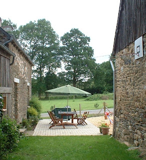 Dining outside on the Patio at our Brittany Holiday Home