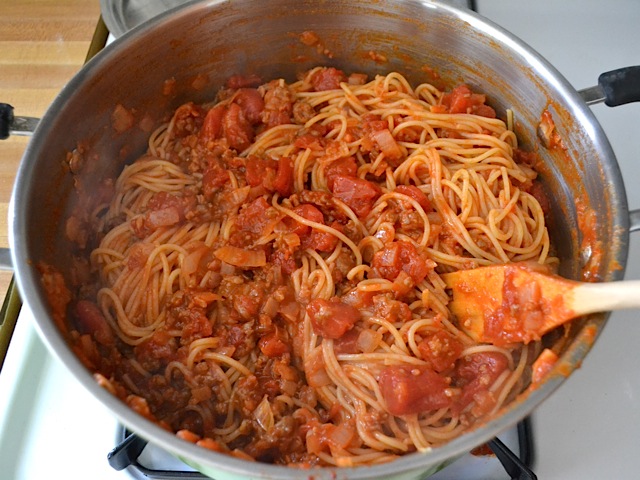 add spaghetti