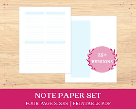 Blue lines and soft blue colour blocks feature in this set of blank pages