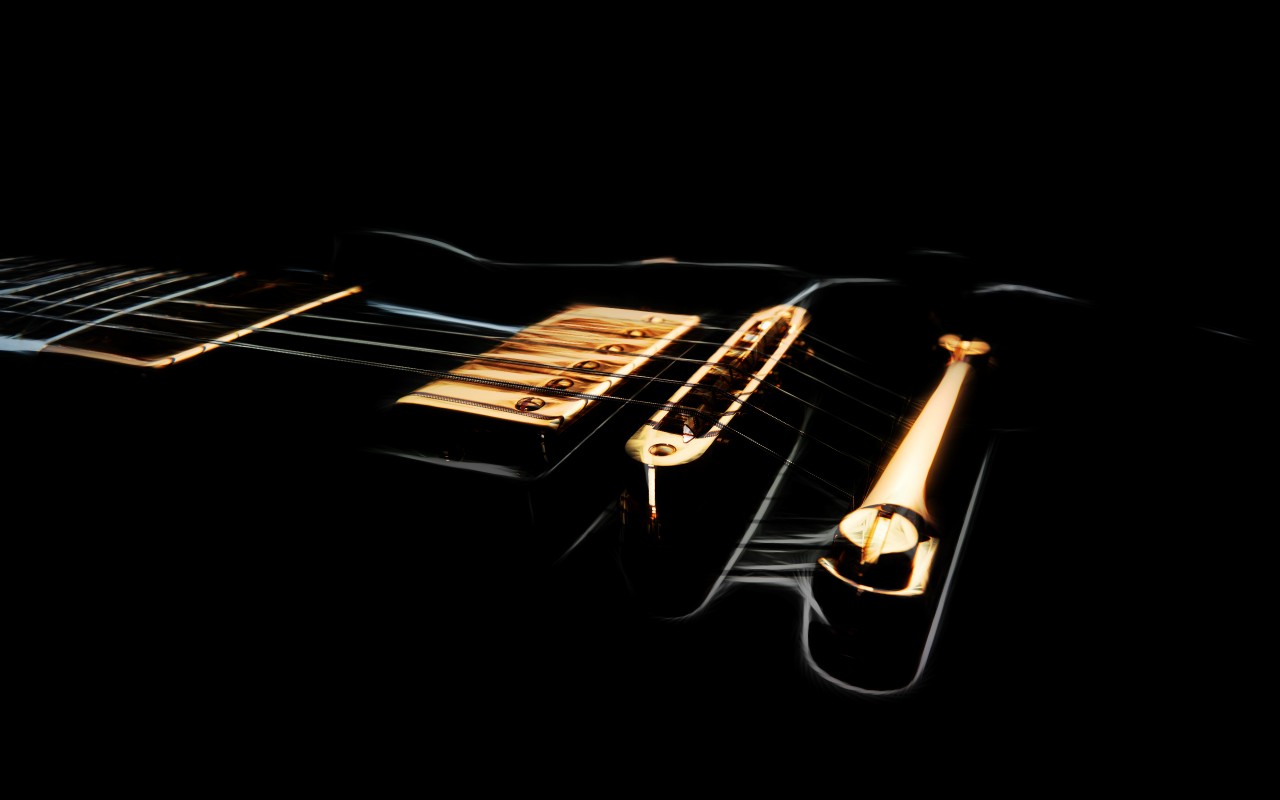 Guitar Wallpaper  Black Electric Guitar Pickup and Strings  1280x800 