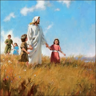 Illustration of Jesus and the children - Artist unknown