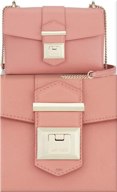 ♦Jimmy Choo Marianne pink grainy calf leather crossbody bag #jimmychoo #bags #pantone #pink #brilliantluxury