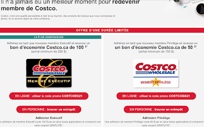 Costco abonnement adhésion rabais