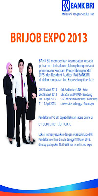 Recruitment PT. Bank BRI Tbk Terbaru 2013 | BRI Job Expo 2013