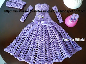Vestido Longo de Crochê Com Luvas Para Barbie ou Susi Por Pecunia MillioM  15