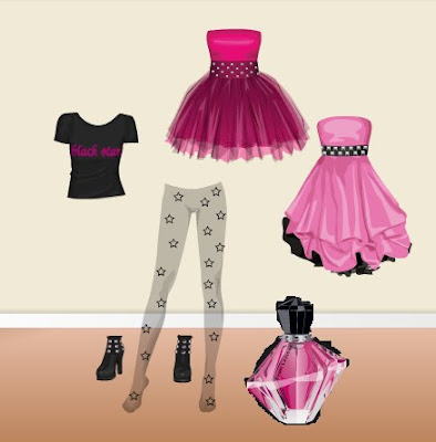 There is a black star Avril Lavigne dress up contest, when you enter you get