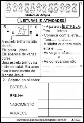 Leitura com a letra E