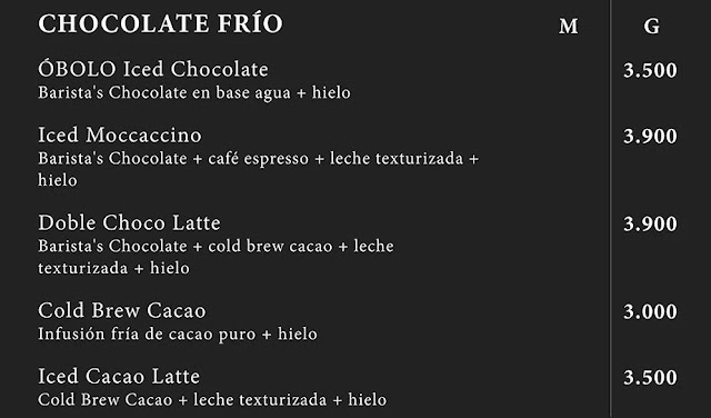 Carta ÓBOLO - Chocolate Frío