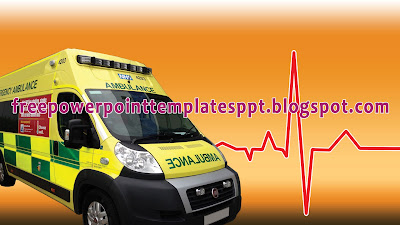 Ambulance Powerpoint Template with Paramedic for Healthcare or Medical Presentation 