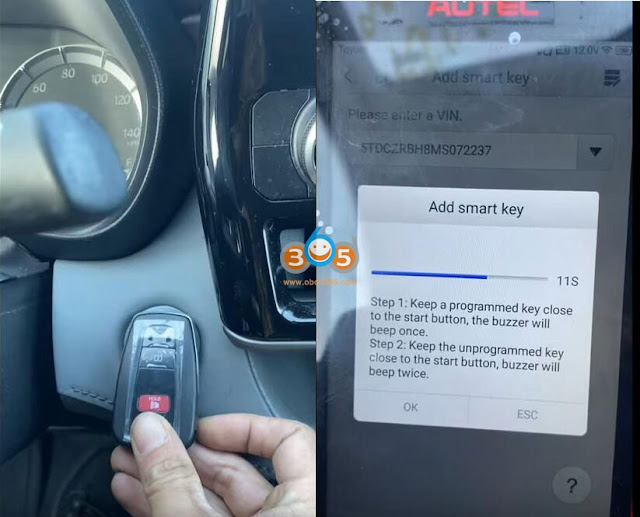 Autel KM100 Program 2021 Highlander All Keys Lost via OBD 9