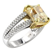 yellow cut diamond engagement rings platinum