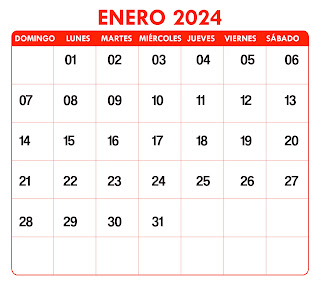 calendario enero 2024