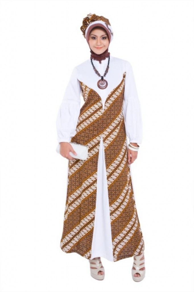 Model Gamis Batik Kombinasi 2016 Yang Makin Populer
