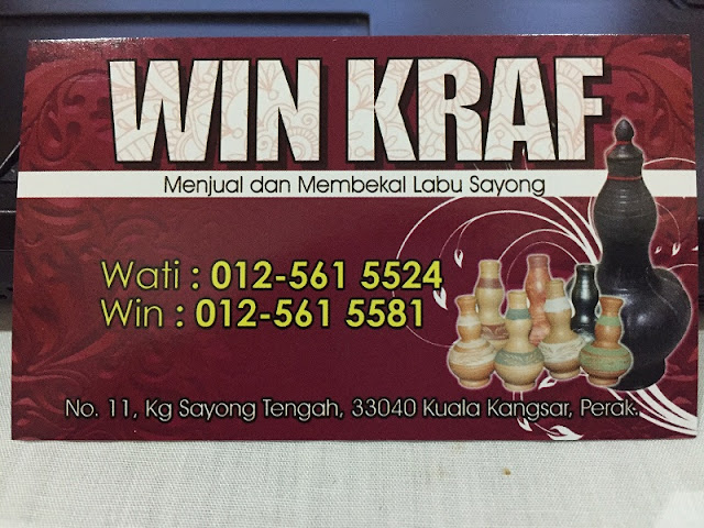 kad perniagaan win kraf labu sayong