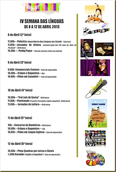 Cartaz da IV Semana das Línguas 