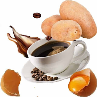 kentang, telur, dan biji kopi