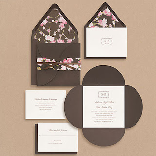 Letterpress monogram wedding invitations